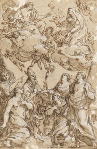 キリストと聖母とピストイアの守護聖人 作： Giacinto Gimignani